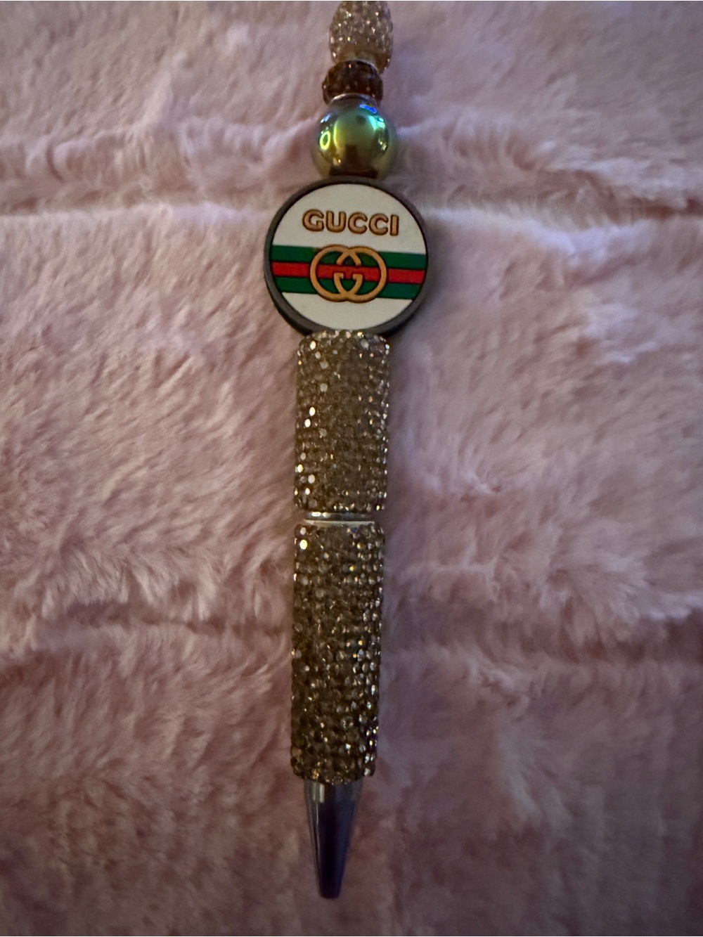 Gucci Gold Crystal Key & Card Holder Charm